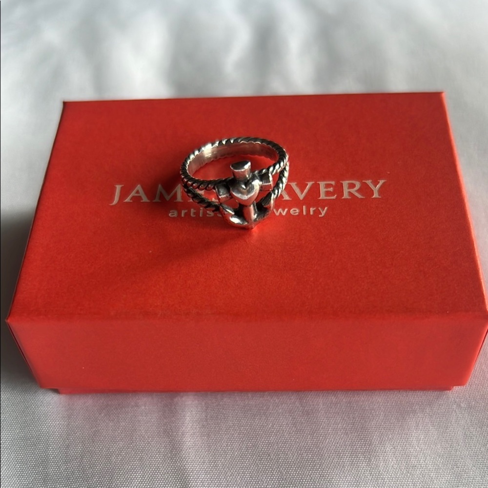 James Avery Retired Love, Hope, Faith Ring Size 6